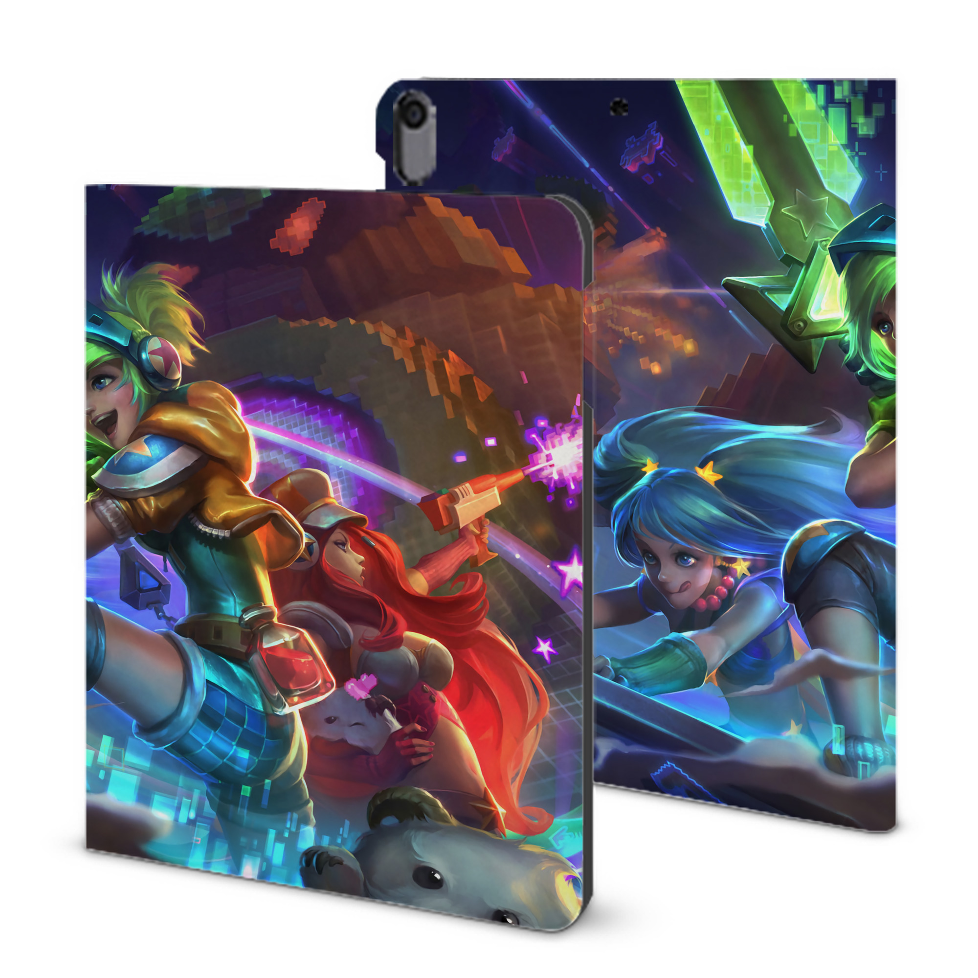 （画像用） リーグ・オブ・レジェンド League of Legends LOL IPad ケース ブック型 PUレザー TPU 耐衝撃 軽量 薄型 ペン収納なし 全面保護 IPad 各モデル対応